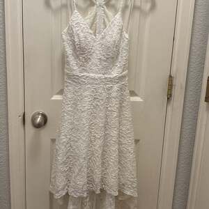 White Lace High-Low Dress - Summer, Cocktail, Party‎